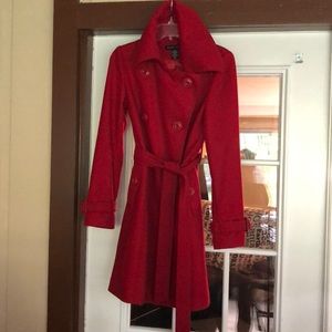 New York & Company Red double breasted coat